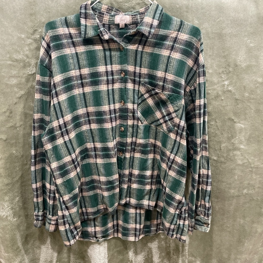 Plaid Button Down Shirt - Green